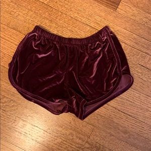 Brandy Melville red velvet shorts